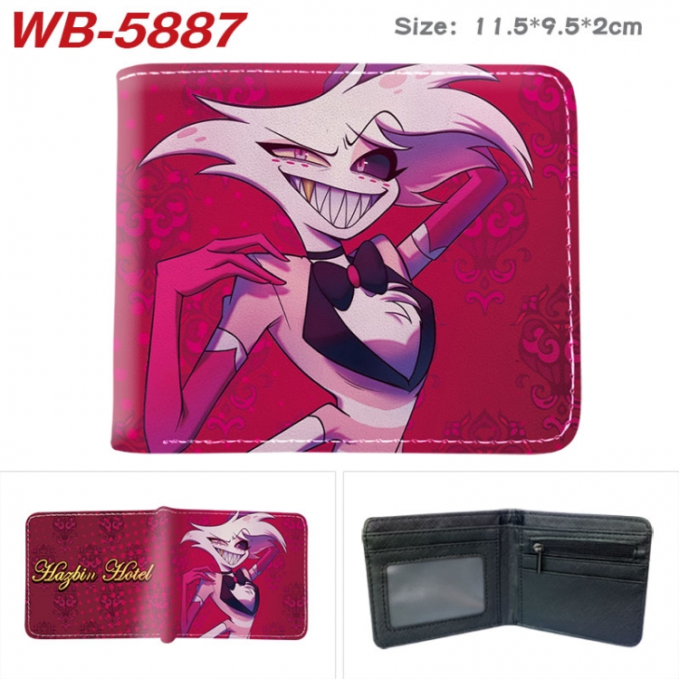 Hazbin Hotel Animation color PU leather half fold wallet 11.5X9X2CM WB-5887A