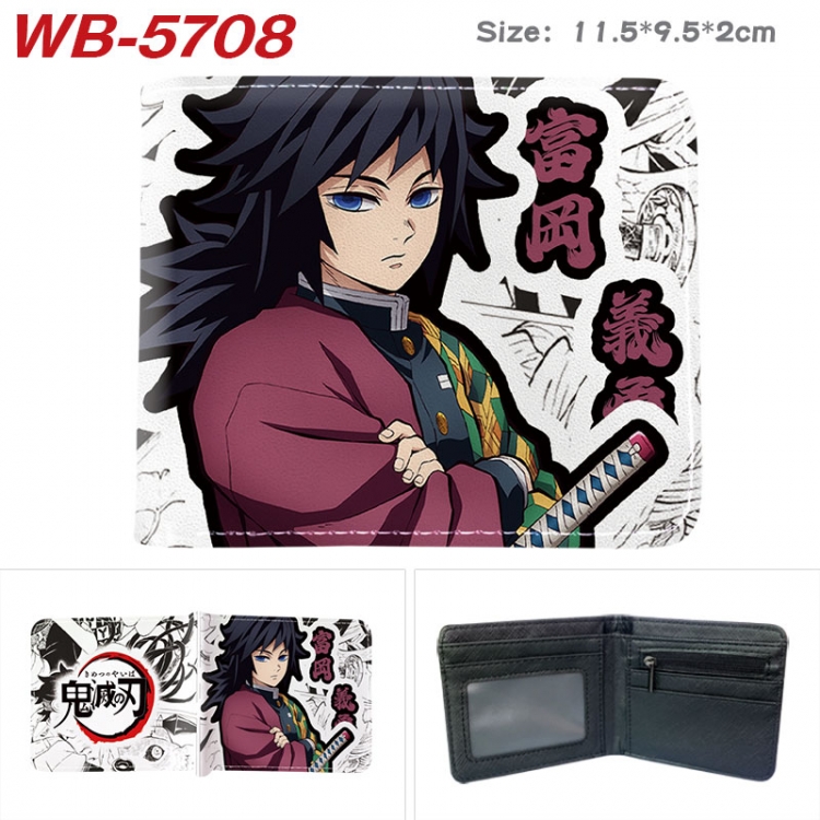 Demon Slayer Kimets Animation color PU leather half fold wallet 11.5X9X2CM WB-5708A