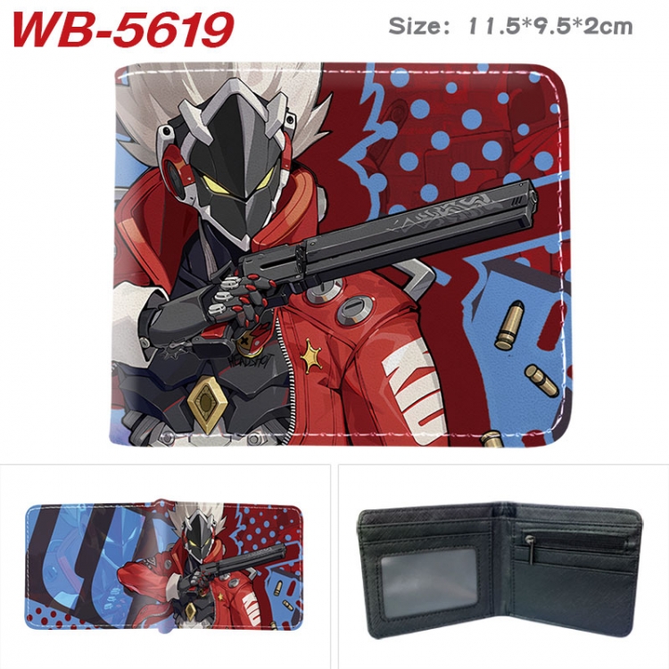 Zenless Zone Zero Animation color PU leather half fold wallet 11.5X9X2CM