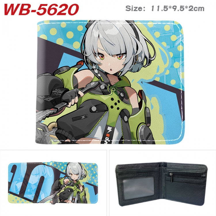 Zenless Zone Zero Animation color PU leather half fold wallet 11.5X9X2CM