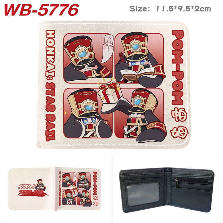 Honkai: Star Rail Animation color PU leather half fold wallet 11.5X9X2CM WB-5776A