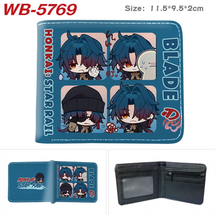 Honkai: Star Rail Animation color PU leather half fold wallet 11.5X9X2CM WB-5769A