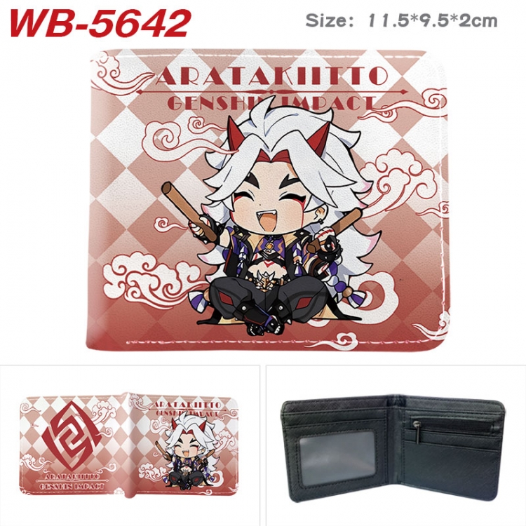 Genshin Impact Animation color PU leather half fold wallet 11.5X9X2CM WB-5642A