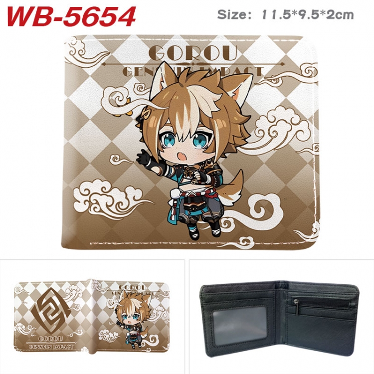 Genshin Impact Animation color PU leather half fold wallet 11.5X9X2CM WB-5654A