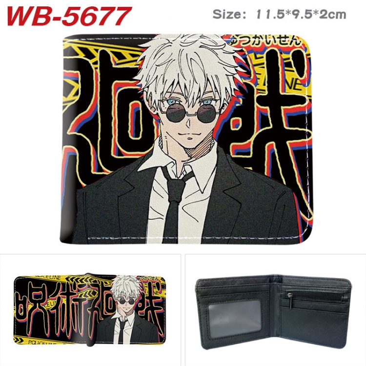 Jujutsu Kaisen Animation color PU leather half fold wallet 11.5X9X2CM WB-5677A