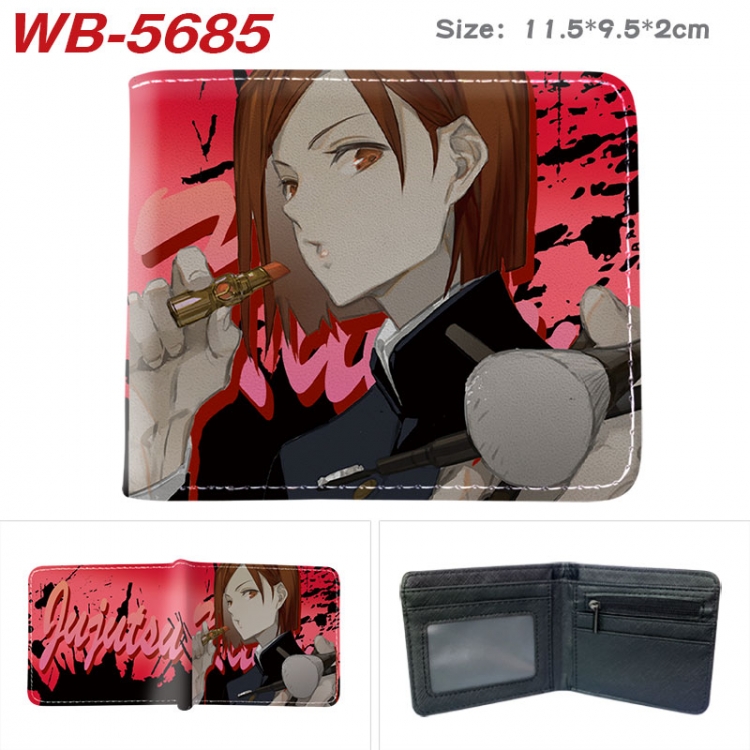 Jujutsu Kaisen Animation color PU leather half fold wallet 11.5X9X2CM WB-5685A