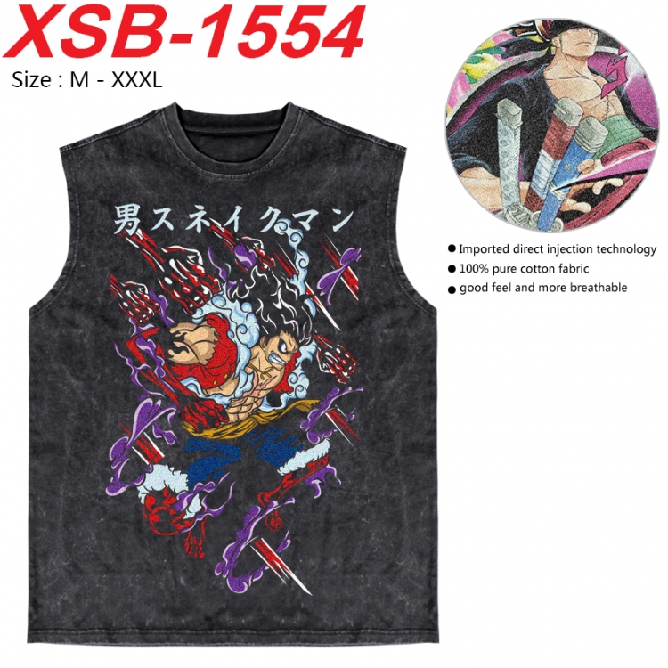One Piece Anime pure cotton wash vest T-shirt 250g M-3XL 