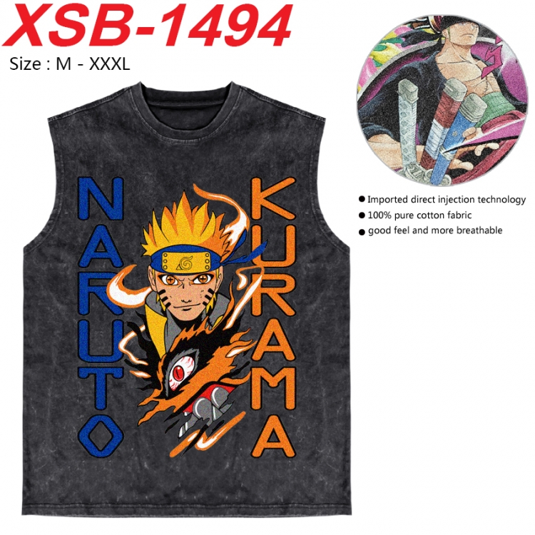 Naruto Anime pure cotton wash vest T-shirt 250g M-3XL 