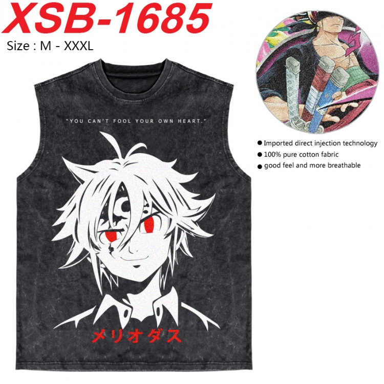 The Seven Deadly Sins Anime pure cotton wash vest T-shirt 250g M-3XL 
