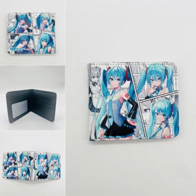 Hatsune Miku Full color Two fold short card case wallet 11X9.5CM 