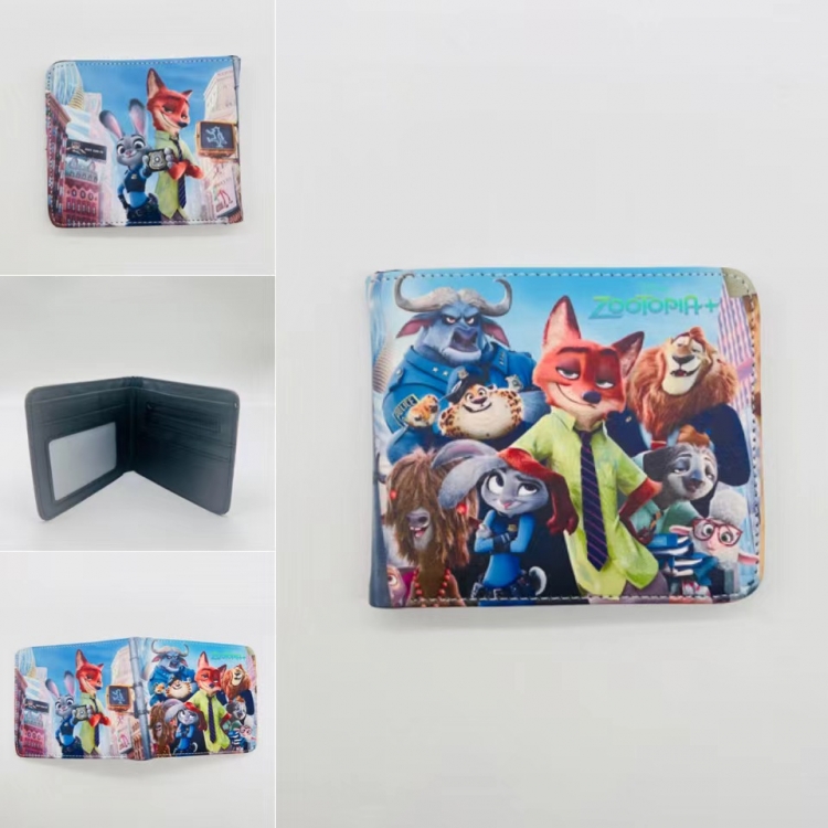 Zootopia Full color Two fold short card case wallet 11X9.5CM 
