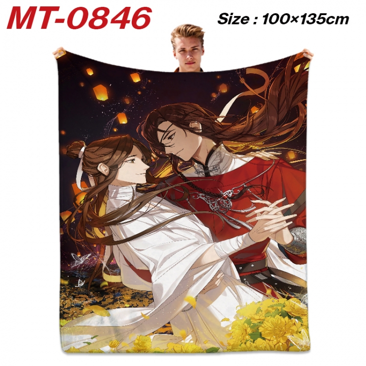 Heaven Official's Blessing Anime flannel blanket air conditioner quilt double-sided printing 100x135cm