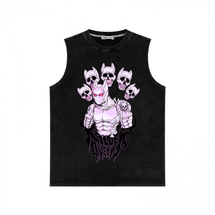 JoJos Bizarre Adventure Anime peripheral washed vest direct spray process 290g from S to 2XL