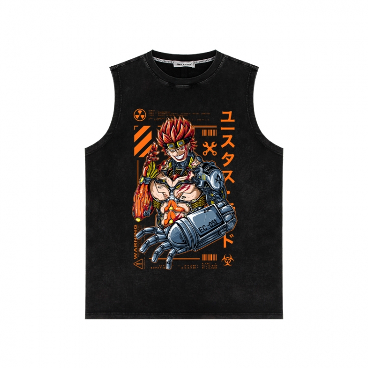 One Piece Anime peripheral washed vest direct spray process 290g from S to 2XL