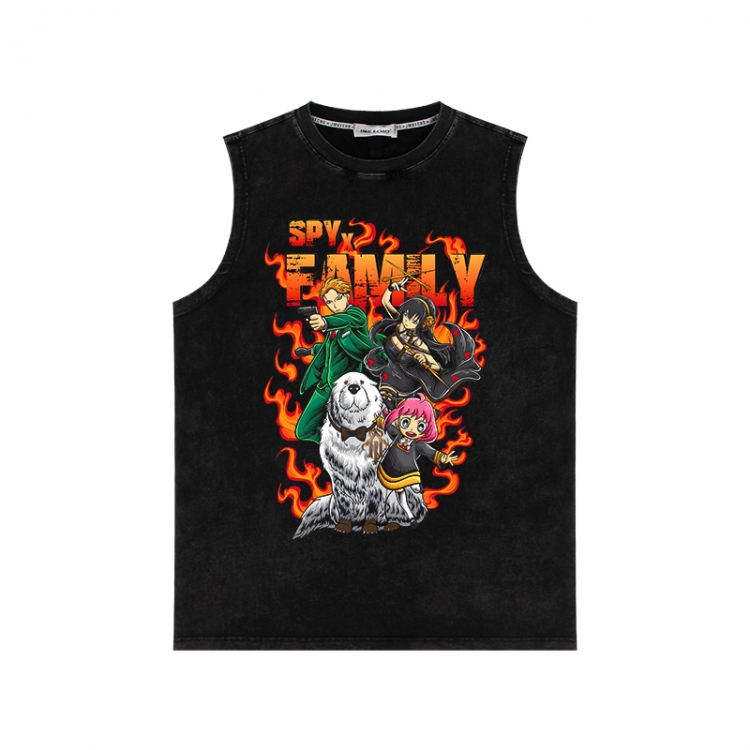 SPY×FAMILY Anime peripheral washed vest direct spray process 290g from S to 2XL