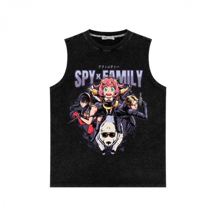 SPY×FAMILY Anime peripheral washed vest direct spray process 290g from S to 2XL