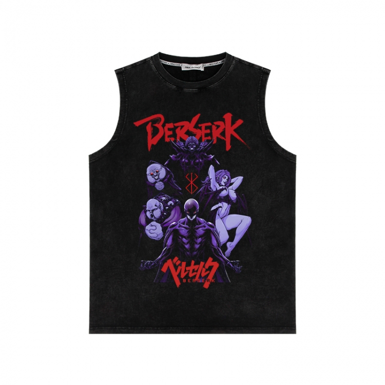 Berserk Anime peripheral washed vest direct spray process 290g from S to 2XL