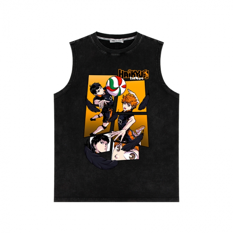 Haikyuu!! Anime peripheral washed vest direct spray process 290g from S to 2XL