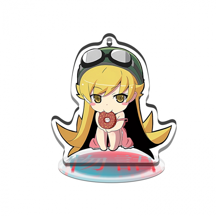 Monogatari Series q-version Multifunctional Acrylic Keychain Stand figure Plates Keychain 8cm