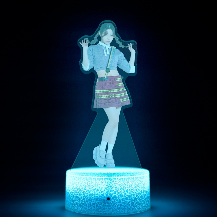 NMIXX Acrylic Night Light 16 Color-changing USB Interface Box Set 19X7X4CM white base