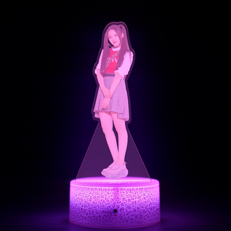 NMIXX Acrylic Night Light 16 Color-changing USB Interface Box Set 19X7X4CM white base