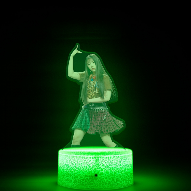 NMIXX Acrylic Night Light 16 Color-changing USB Interface Box Set 19X7X4CM white base