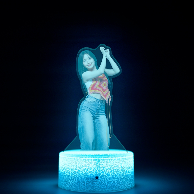 NMIXX Acrylic Night Light 16 Color-changing USB Interface Box Set 19X7X4CM white base