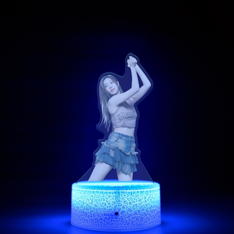 NMIXX Acrylic Night Light 16 Color-changing USB Interface Box Set 19X7X4CM white base