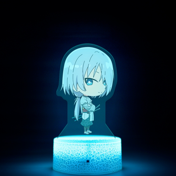 The Elusive Samurai q-version Acrylic Night Light 16 Color-changing USB Interface Box Set 19X7X4CM white base