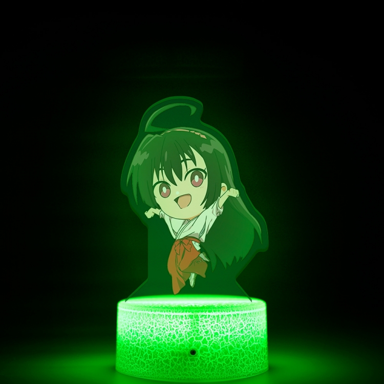 The Elusive Samurai q-version Acrylic Night Light 16 Color-changing USB Interface Box Set 19X7X4CM white base