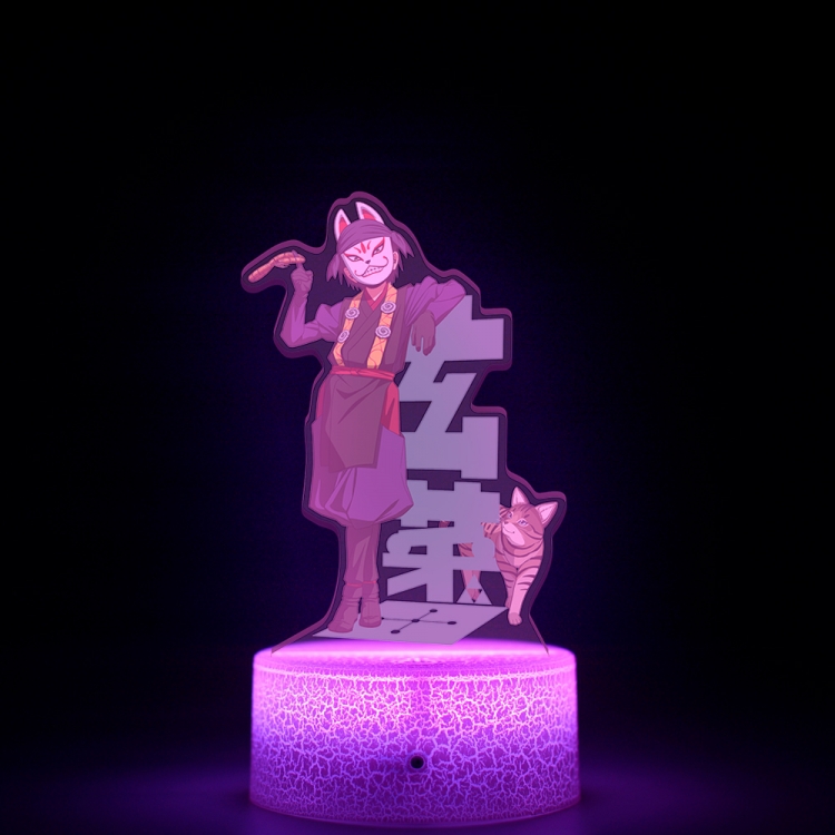 The Elusive Samurai Acrylic Night Light 16 Color-changing USB Interface Box Set 19X7X4CM white base