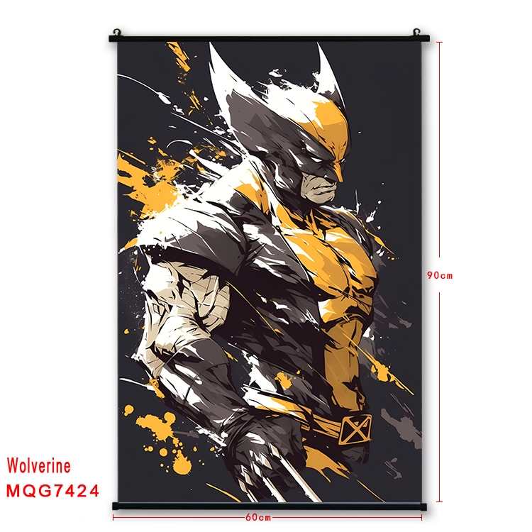 Wolverine Anime black Plastic rod Cloth painting Wall Scroll 60X90CM   MQG7424