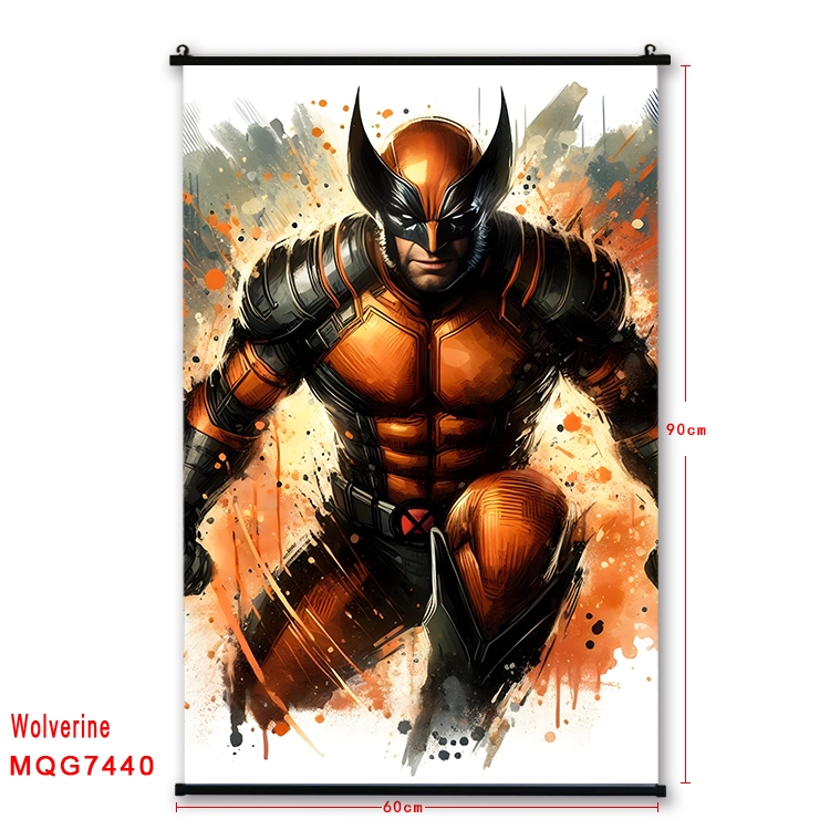 Wolverine Anime black Plastic rod Cloth painting Wall Scroll 60X90CM MQG7440