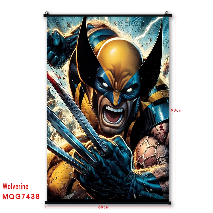 Wolverine Anime black Plastic rod Cloth painting Wall Scroll 60X90CM   MQG7438