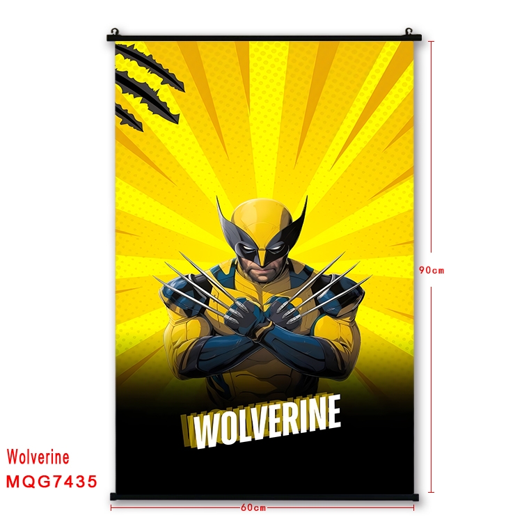 Wolverine Anime black Plastic rod Cloth painting Wall Scroll 60X90CM  MQG7435