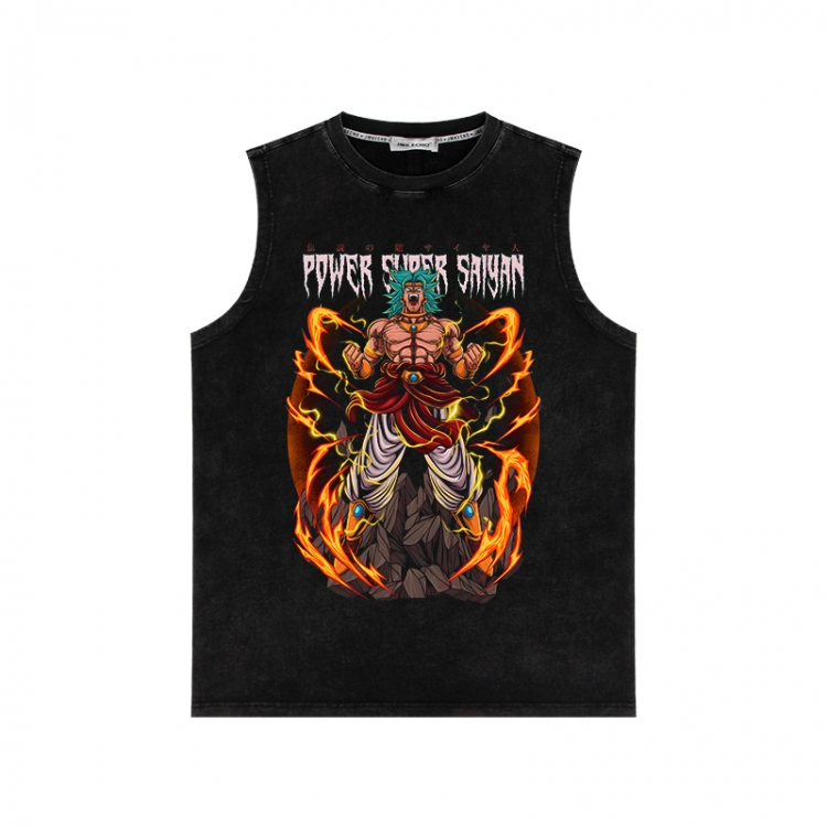 DRAGON BALL Anime peripheral washed vest direct spray process 290g from S to 2XL
