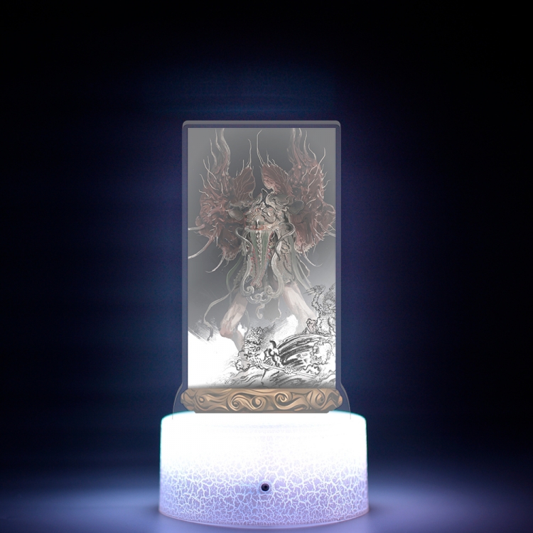 Black Myth Acrylic Night Light 16 Color-changing USB Interface Box Set 19X7X4CM white base