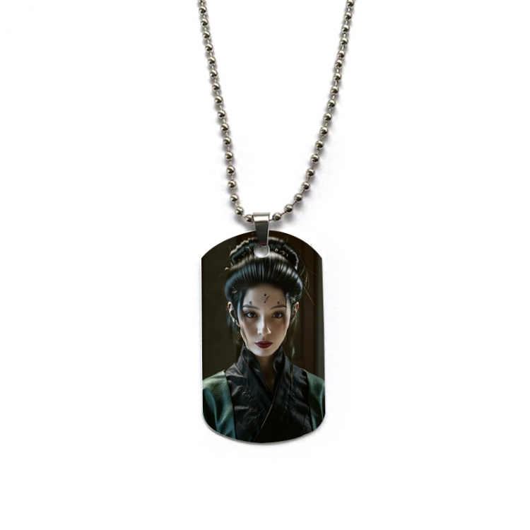 Black Myth Anime double-sided full color printed military brand necklace price for 5 pcs