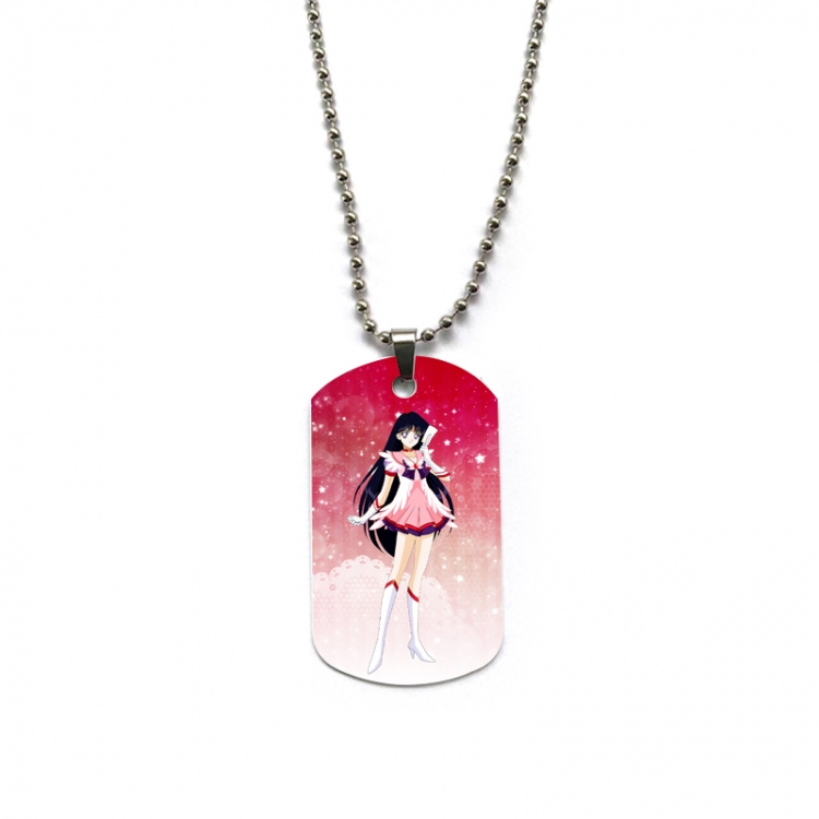 sailormoon Anime double-sided full color printed military brand necklace price for 5 pcs