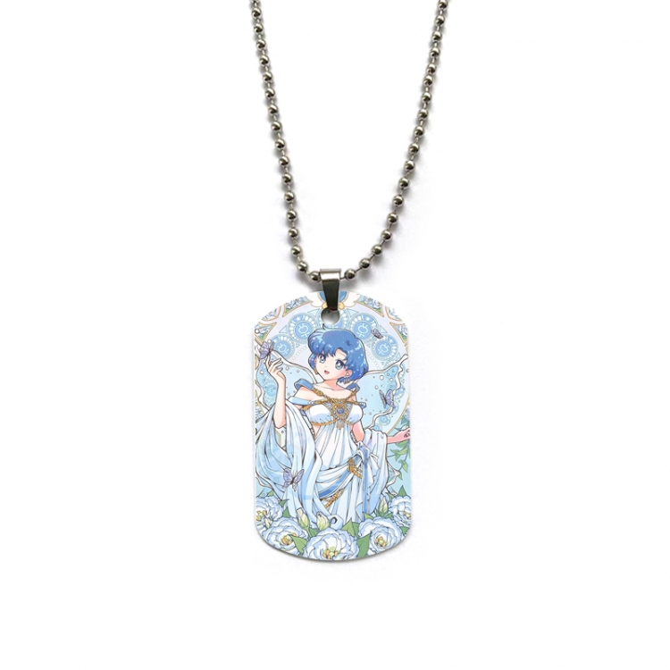 sailormoon Anime double-sided full color printed military brand necklace price for 5 pcs