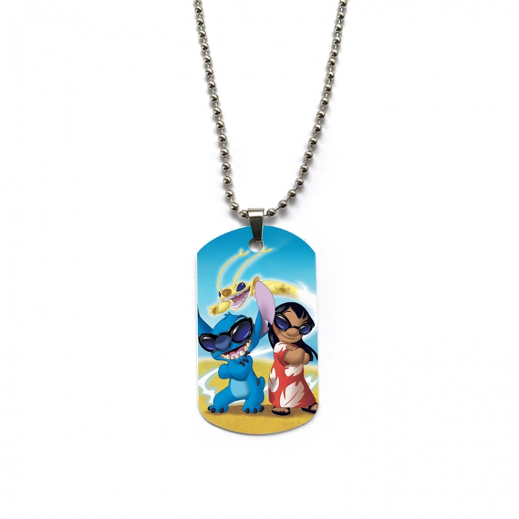 Lilo & Stitch Anime double-sided full color printed military brand necklace price for 5 pcs