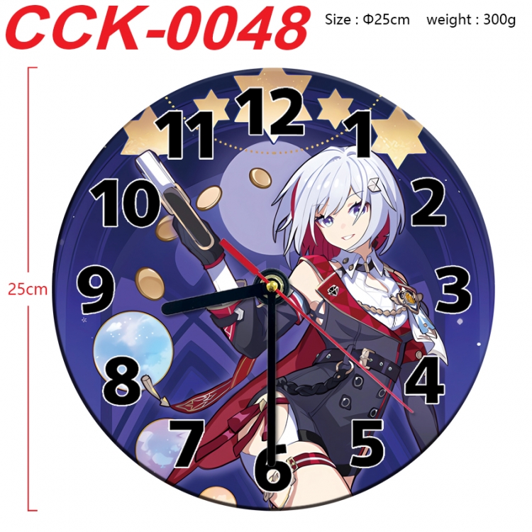 Honkai: Star Rail Anime peripheral printed full-color wall clock 25cm CCK-0048