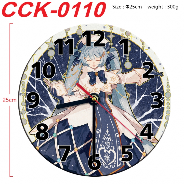 Hatsune Miku Anime peripheral printed full-color wall clock 25cm CCK-0110