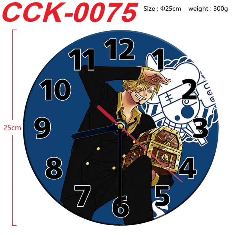 One Piece Anime peripheral printed full-color wall clock 25cm  CCK-0075