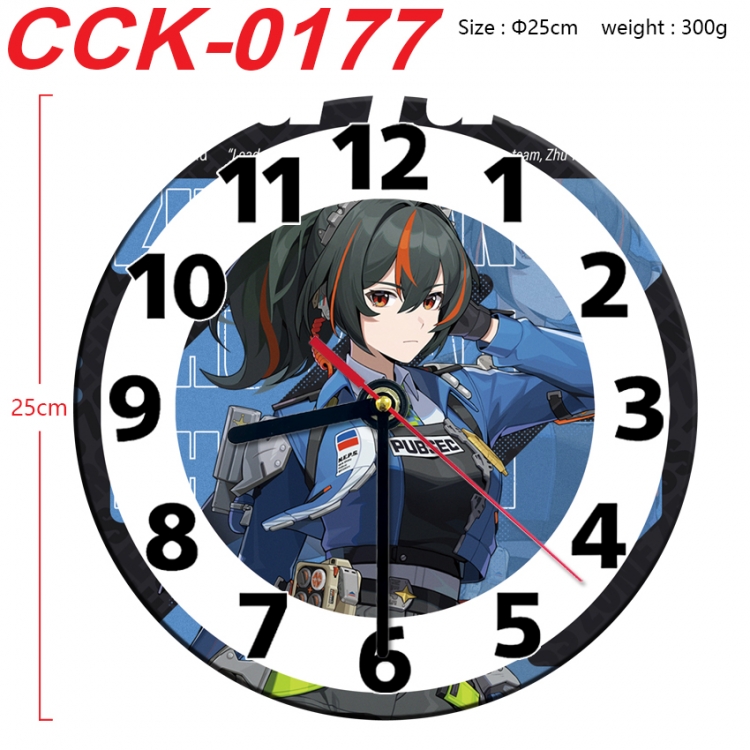 Zenless Zone Zero Anime peripheral printed full-color wall clock 25cm CCK-0177