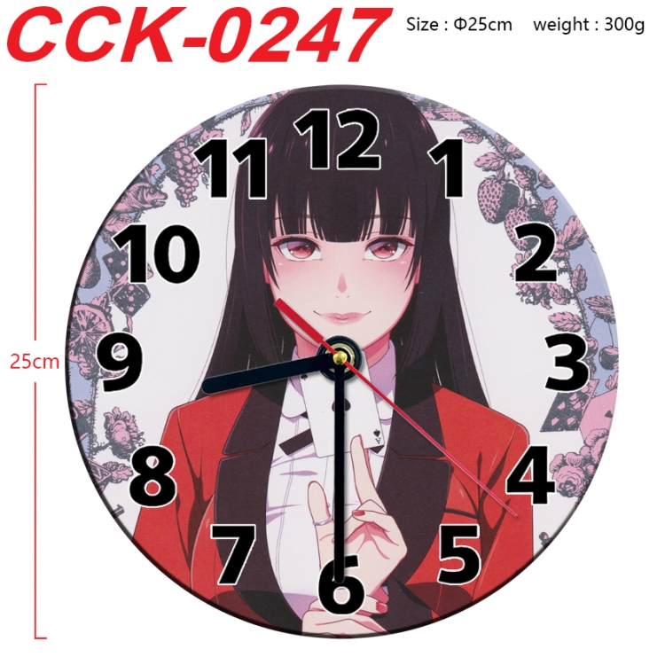 Kakegurui Anime peripheral printed full-color wall clock 25cm  CCK-0247