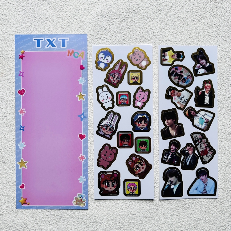 TXT Surrounding transparent sticker photo phone case account decoration sticker 82X205MM price for 10 set