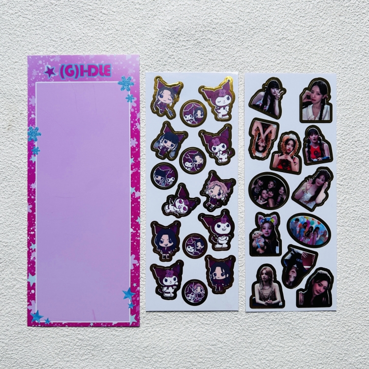 (G)I-DLE Surrounding transparent sticker photo phone case account decoration sticker 82X205MM price for 10 set