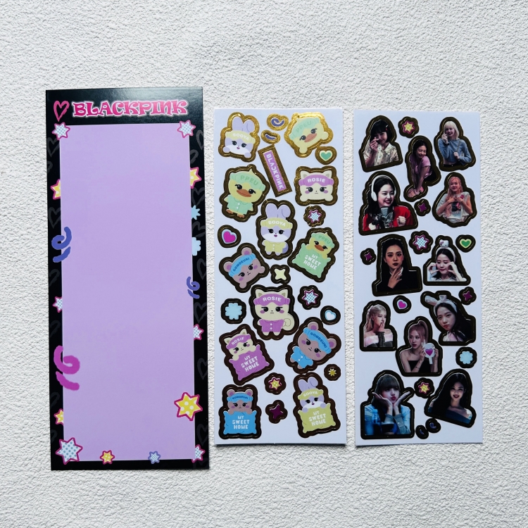 BLACKPINK Surrounding transparent sticker photo phone case account decoration sticker 82X205MM price for 10 set