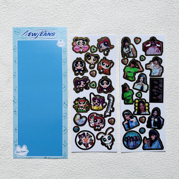 NewJeans Surrounding transparent sticker photo phone case account decoration sticker 82X205MM price for 10 set